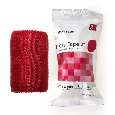 Mckesson Cast Tape, Red, 3 Inch x 4 Yard, 10PK 115-3R